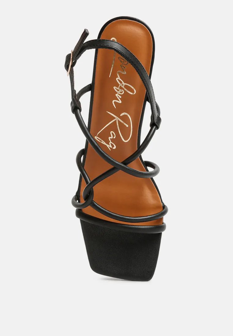 Andrea Knotted Straps Block Heeled Sandals By Ruw