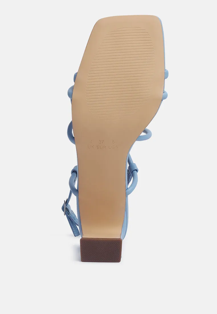 Andrea Knotted Straps Block Heeled Sandals By Ruw