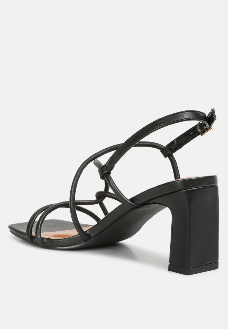 Andrea Knotted Straps Block Heeled Sandals By Ruw