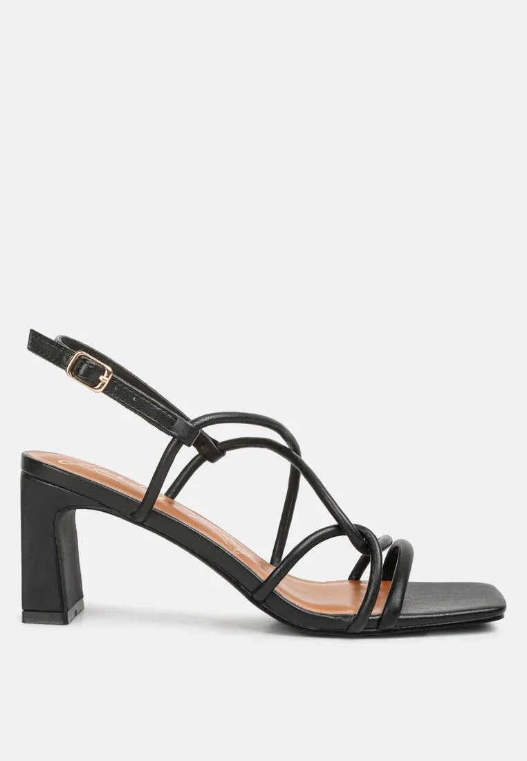 Andrea Knotted Straps Block Heeled Sandals By Ruw