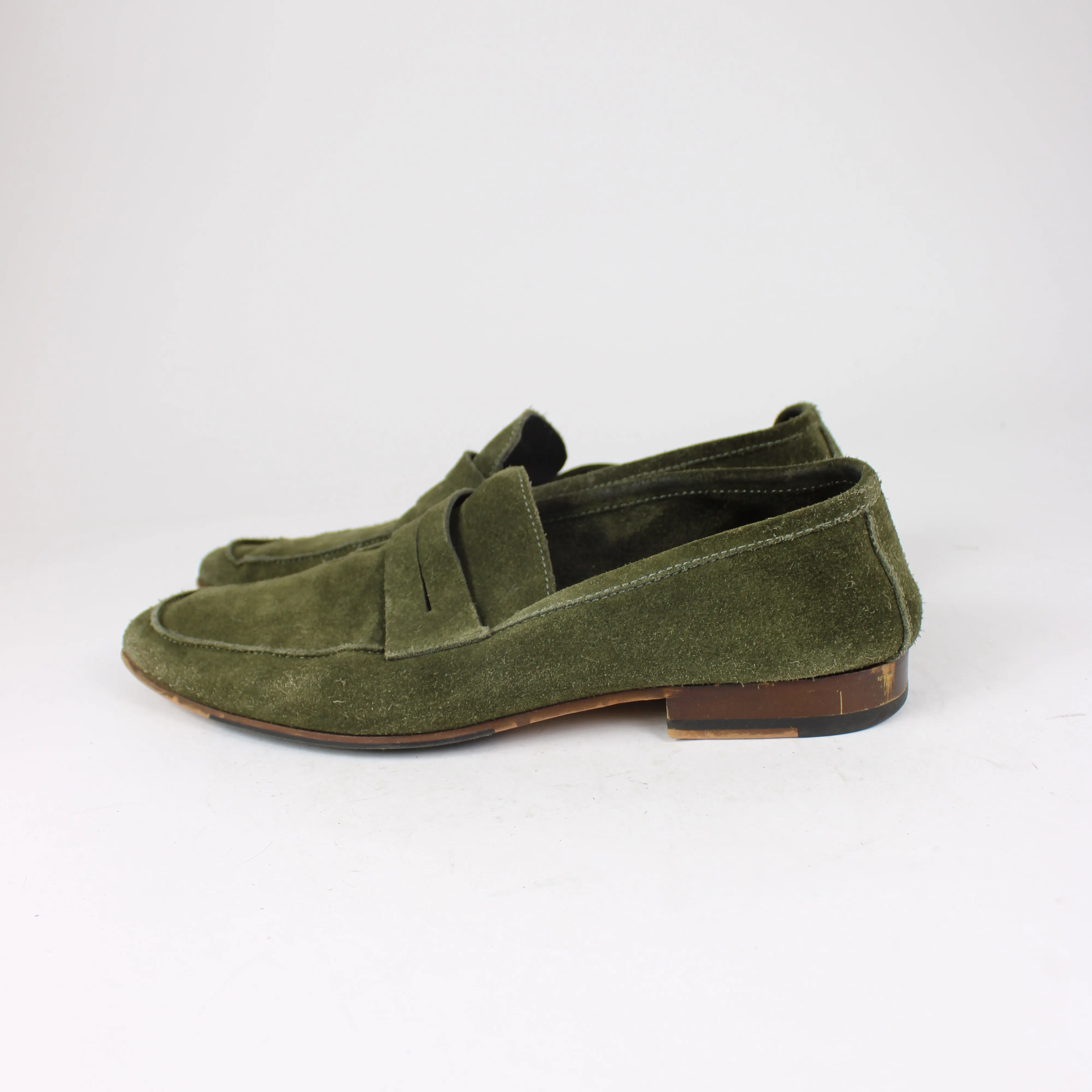 Aquila Green Suede Loafers