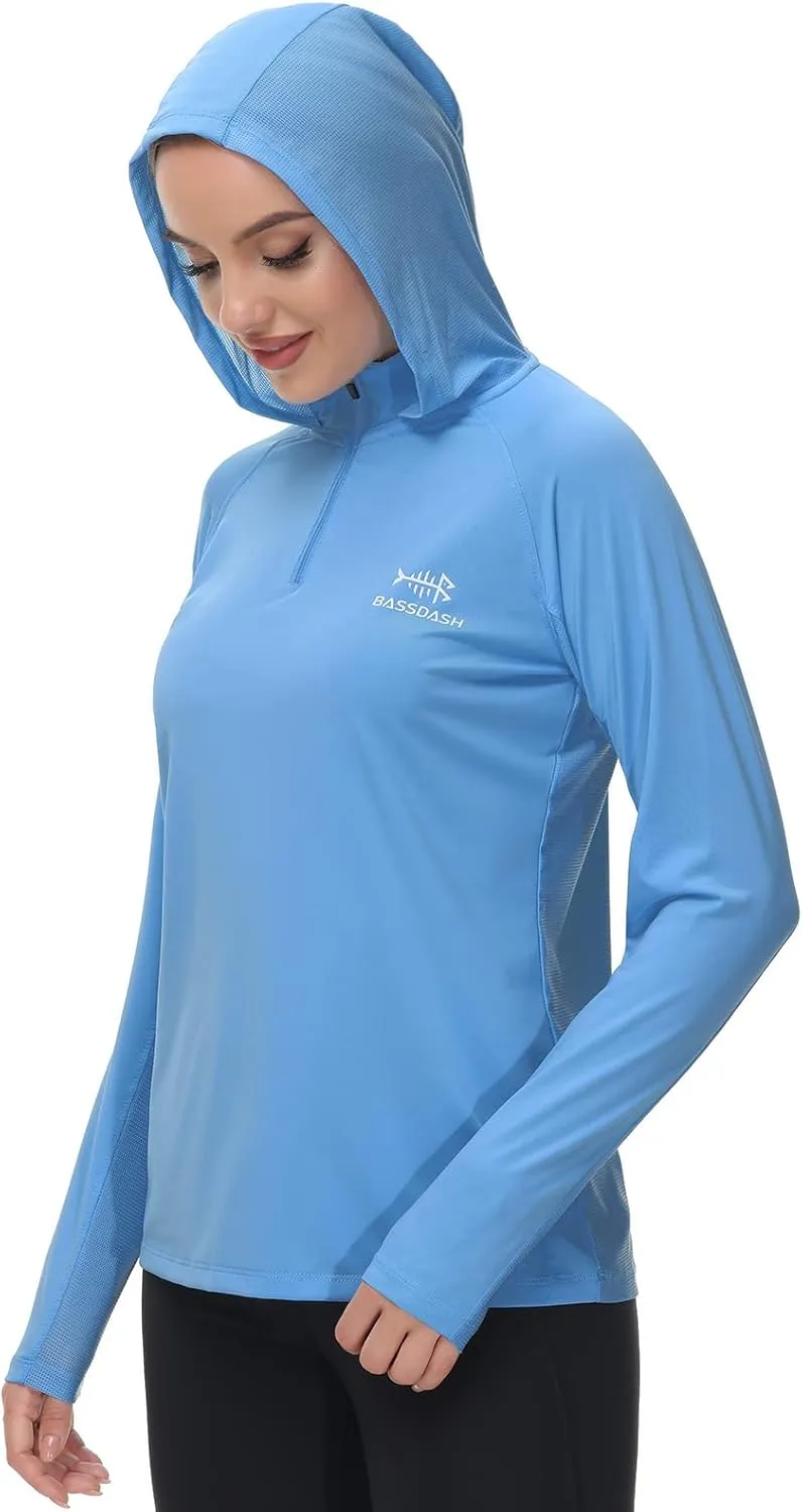 BASSDASH Women’s UPF 50  Performance Hoodie Long Sleeve UV Fishing Hiking Shirt