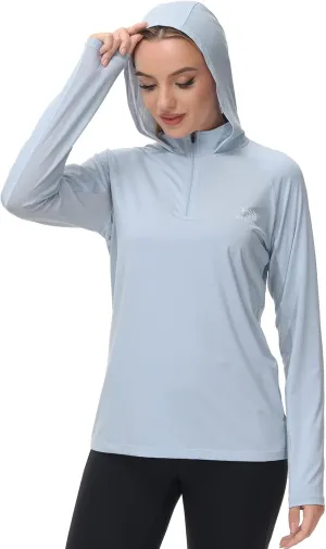 BASSDASH Women’s UPF 50  Performance Hoodie Long Sleeve UV Fishing Hiking Shirt