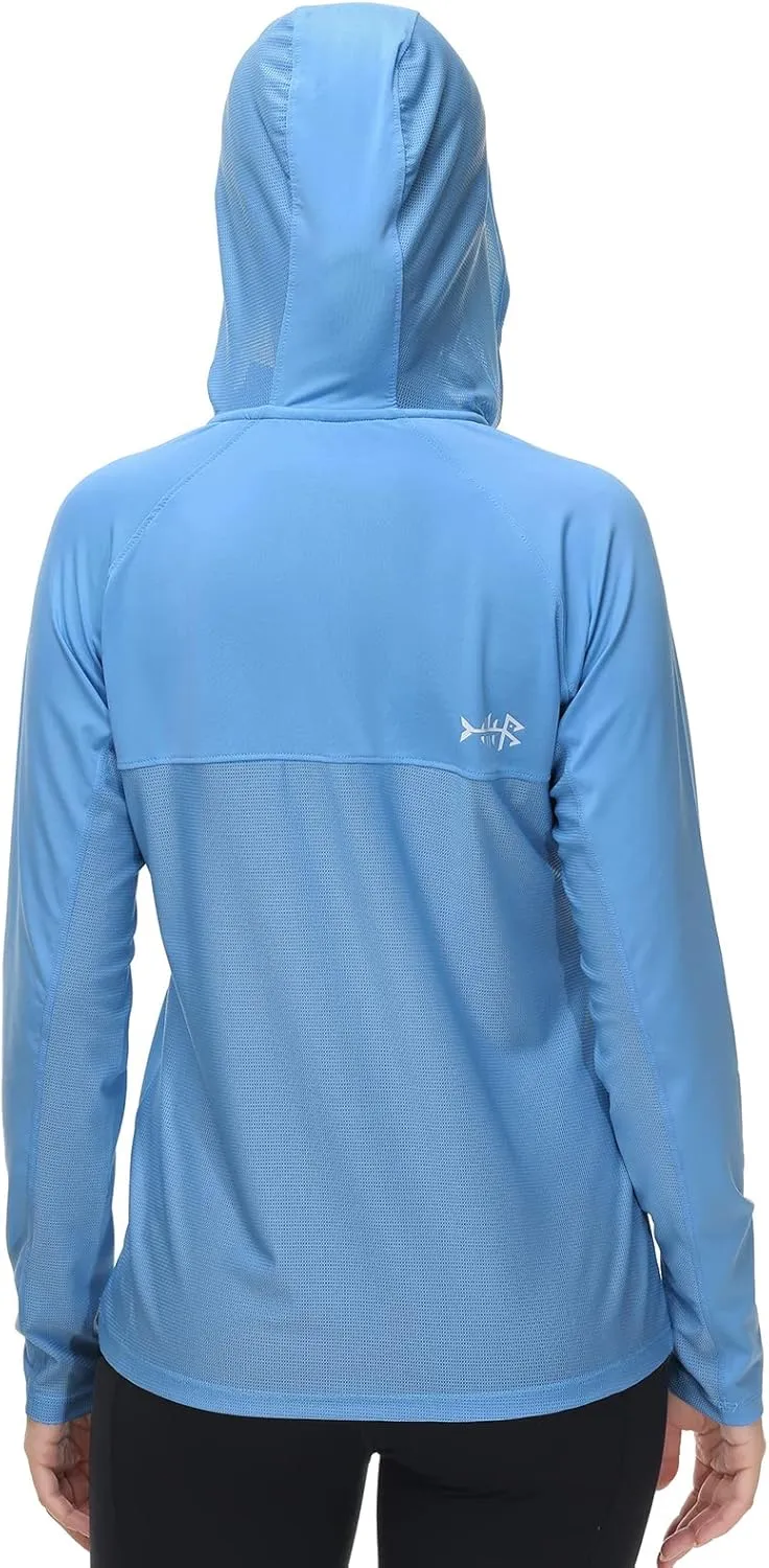 BASSDASH Women’s UPF 50  Performance Hoodie Long Sleeve UV Fishing Hiking Shirt