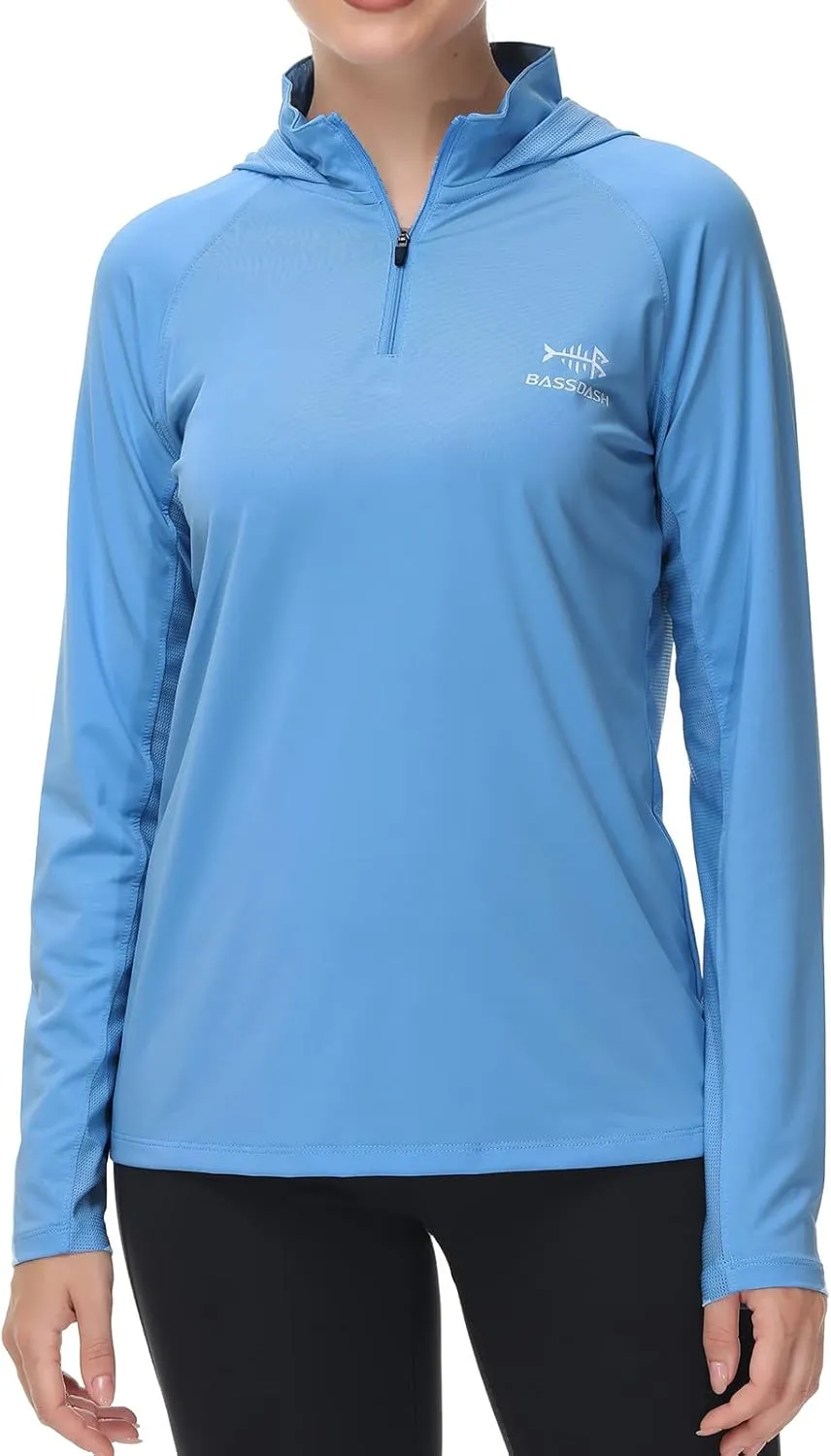 BASSDASH Women’s UPF 50  Performance Hoodie Long Sleeve UV Fishing Hiking Shirt