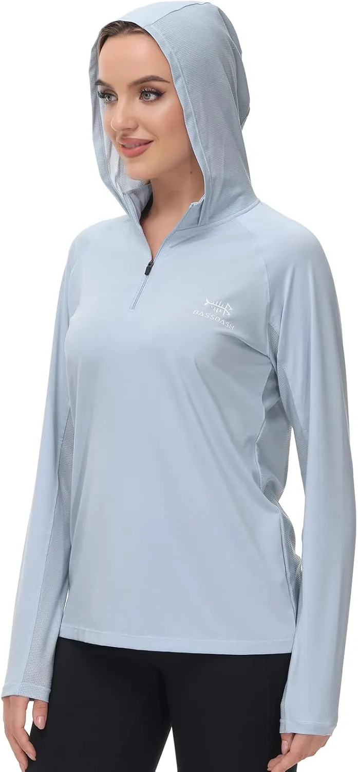 BASSDASH Women’s UPF 50  Performance Hoodie Long Sleeve UV Fishing Hiking Shirt
