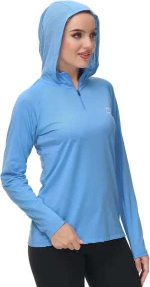 BASSDASH Women’s UPF 50  Performance Hoodie Long Sleeve UV Fishing Hiking Shirt