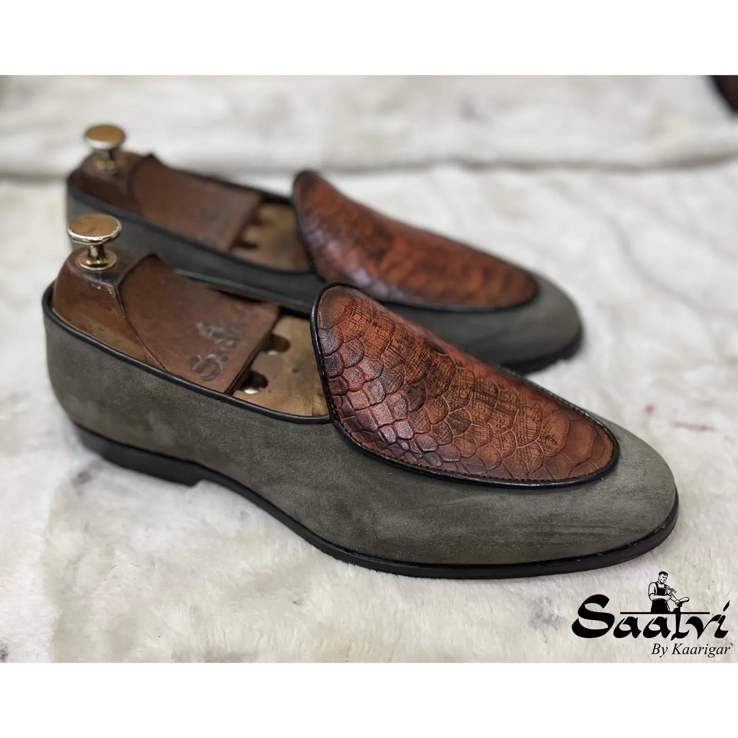 Belgian Loafers Grey Suede