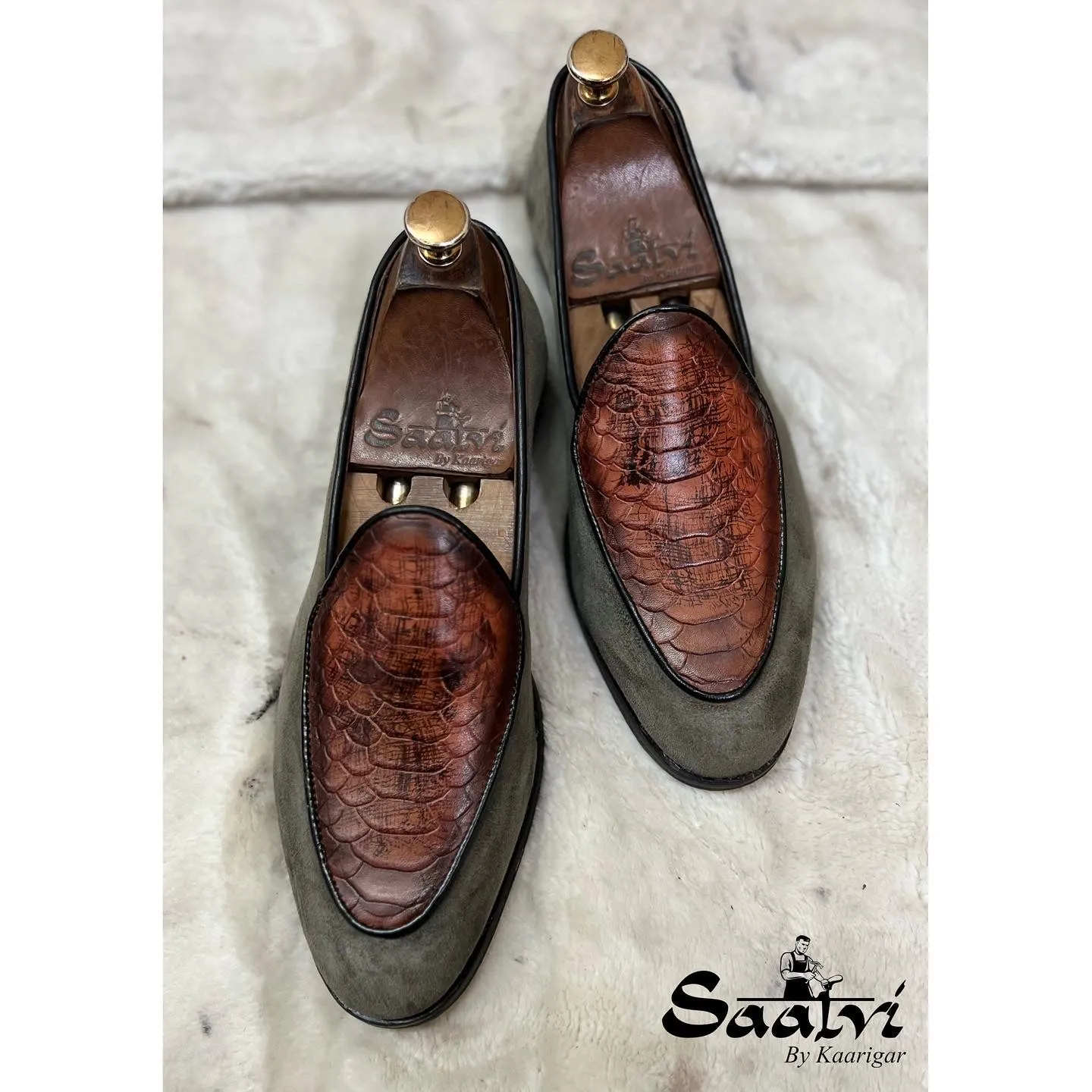 Belgian Loafers Grey Suede