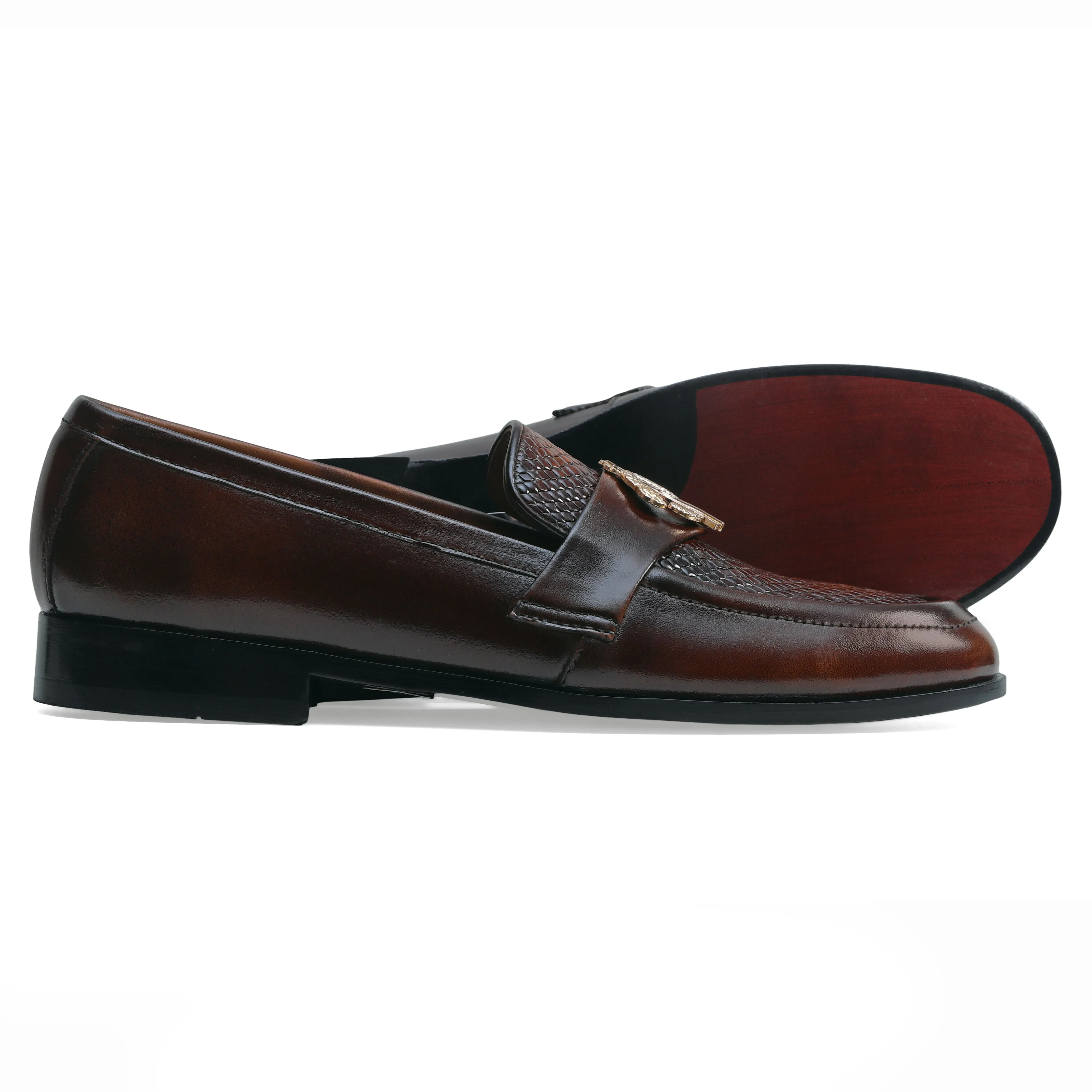 Best Loafers for Men - Buckled Honeycomb Leather Dress Shoes