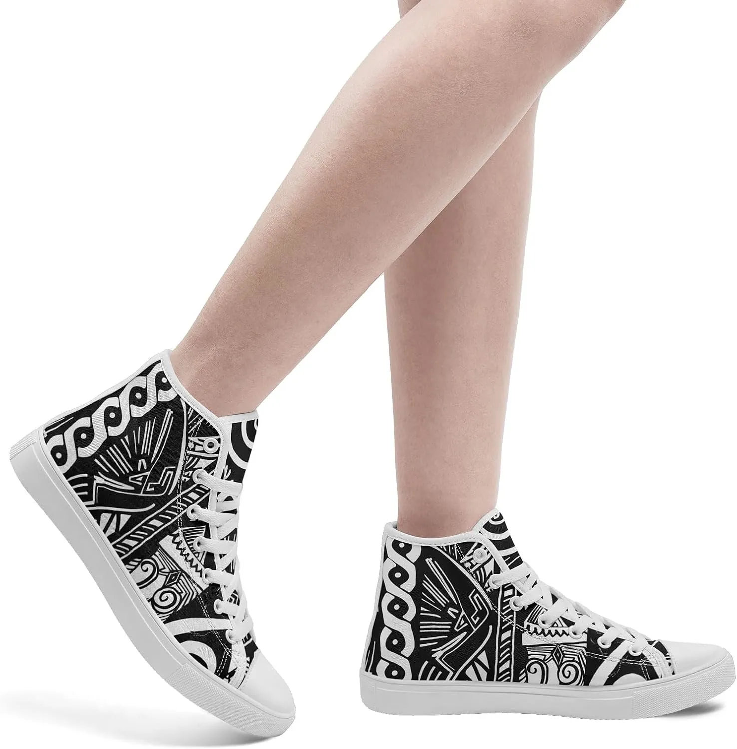 Bohemian High-Top Canvas Sneakers for Men Women – Breathable, Lightweight, Ethnic Casual Shoes with Durable Rubber Sole