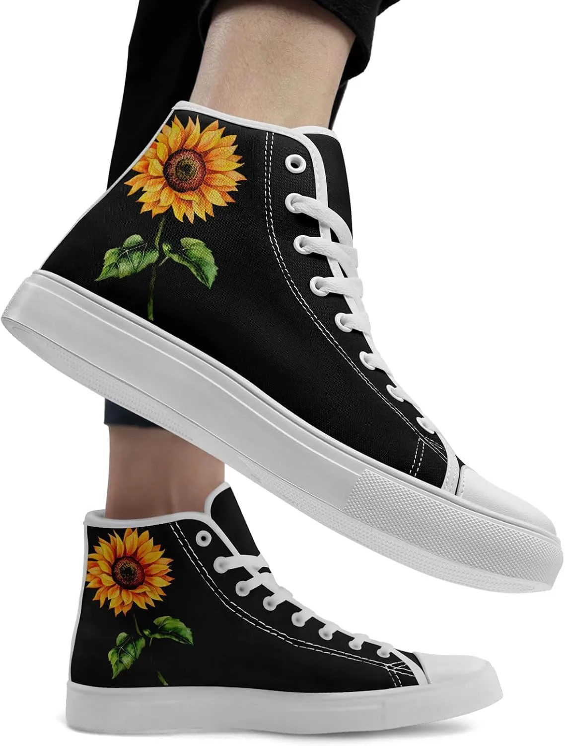 Boho High Top Canvas Shoes for Women Men Lightweight Comfortable Artistic Yoga Style Gift Lace-Up Casual Wear Sneakers