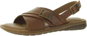 BORN Womens Marina Buckle Leather Flatform Sandals