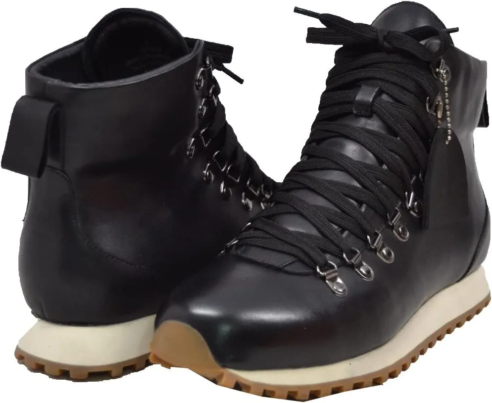 British Walker Alpine GT Designer Mens High Top Sneakers, Fitted, Vintage Lace Up, Handcrafted with Leather & Suede, Dual Fit Technology