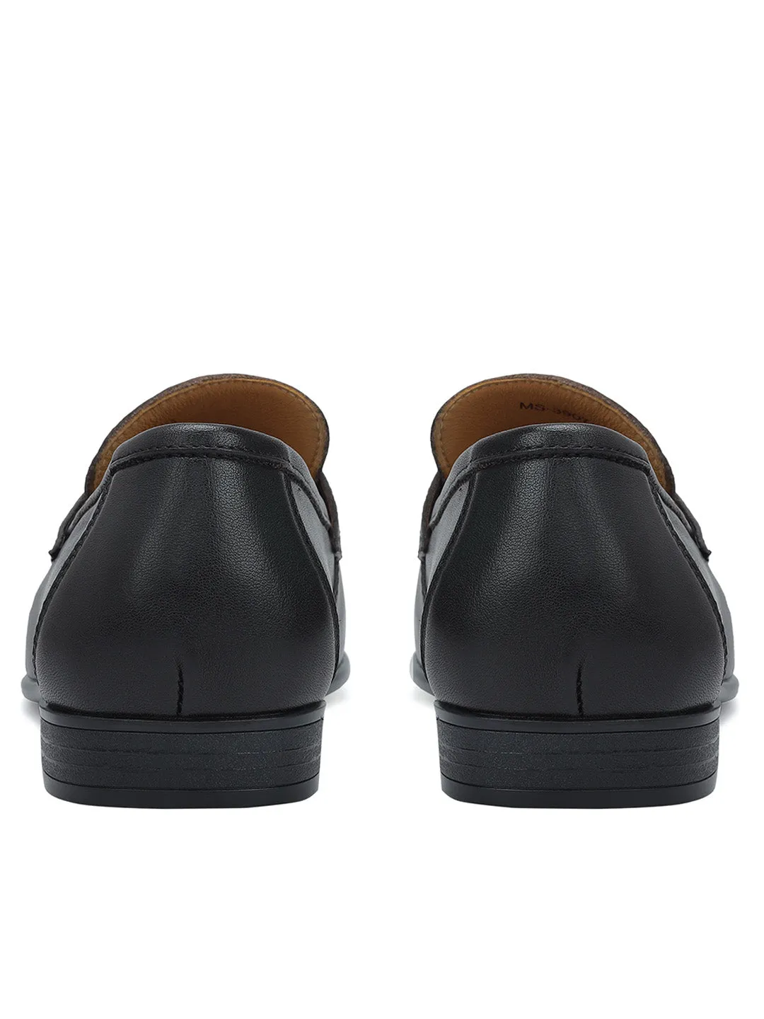 Brown Plain Leather Loafers