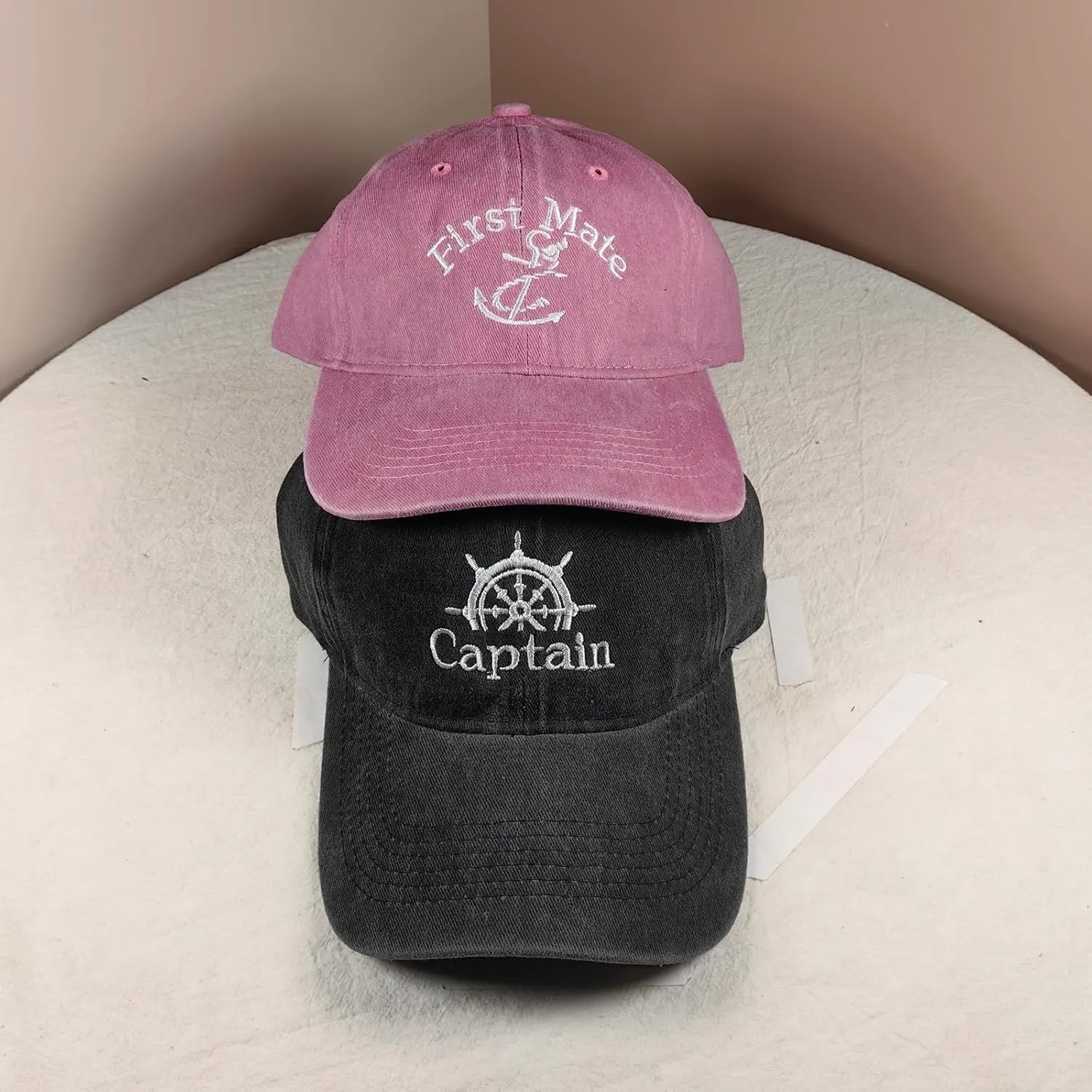 Captain Hat & First Mate ，Boat Captains Hat Embroidered Matching Caps ，Boat Accessories ，Boating Gifts