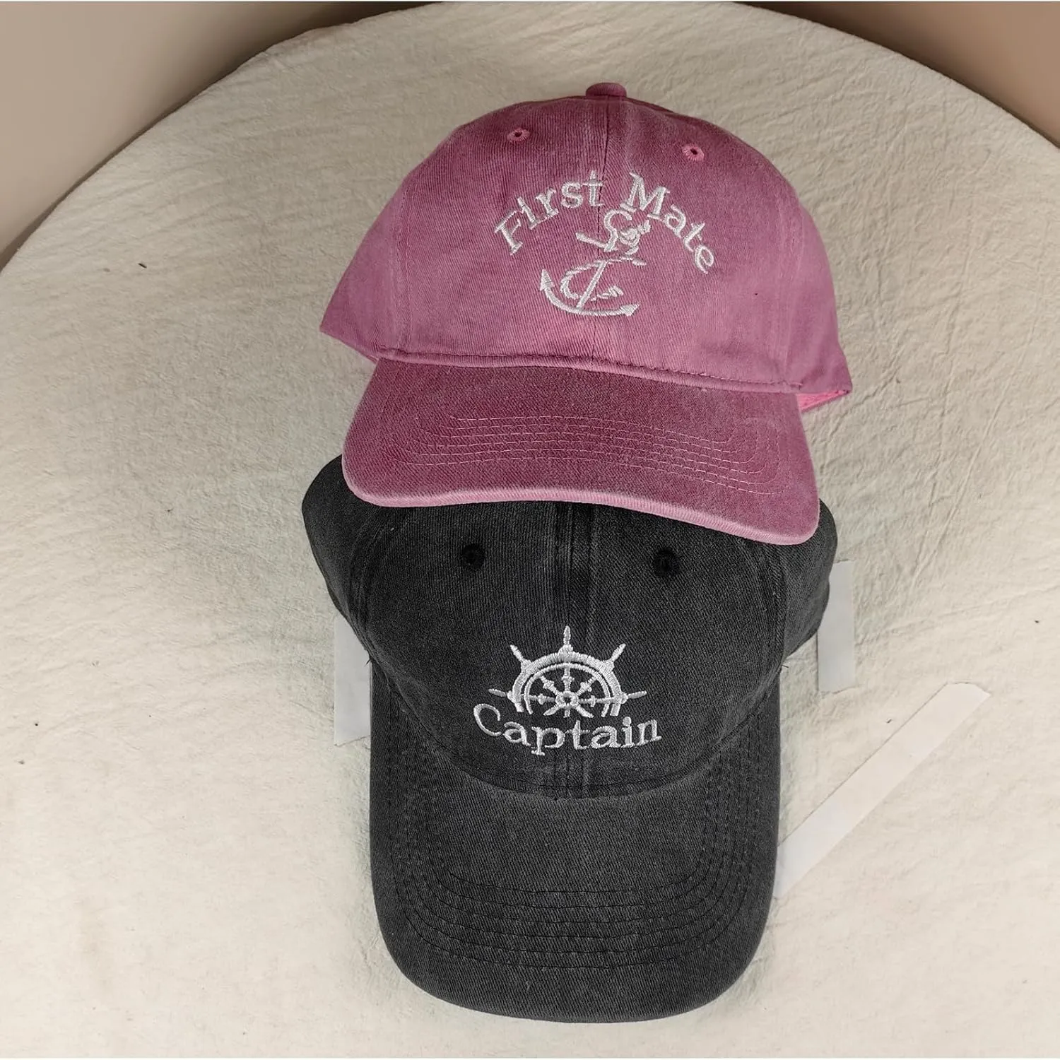 Captain Hat & First Mate ，Boat Captains Hat Embroidered Matching Caps ，Boat Accessories ，Boating Gifts