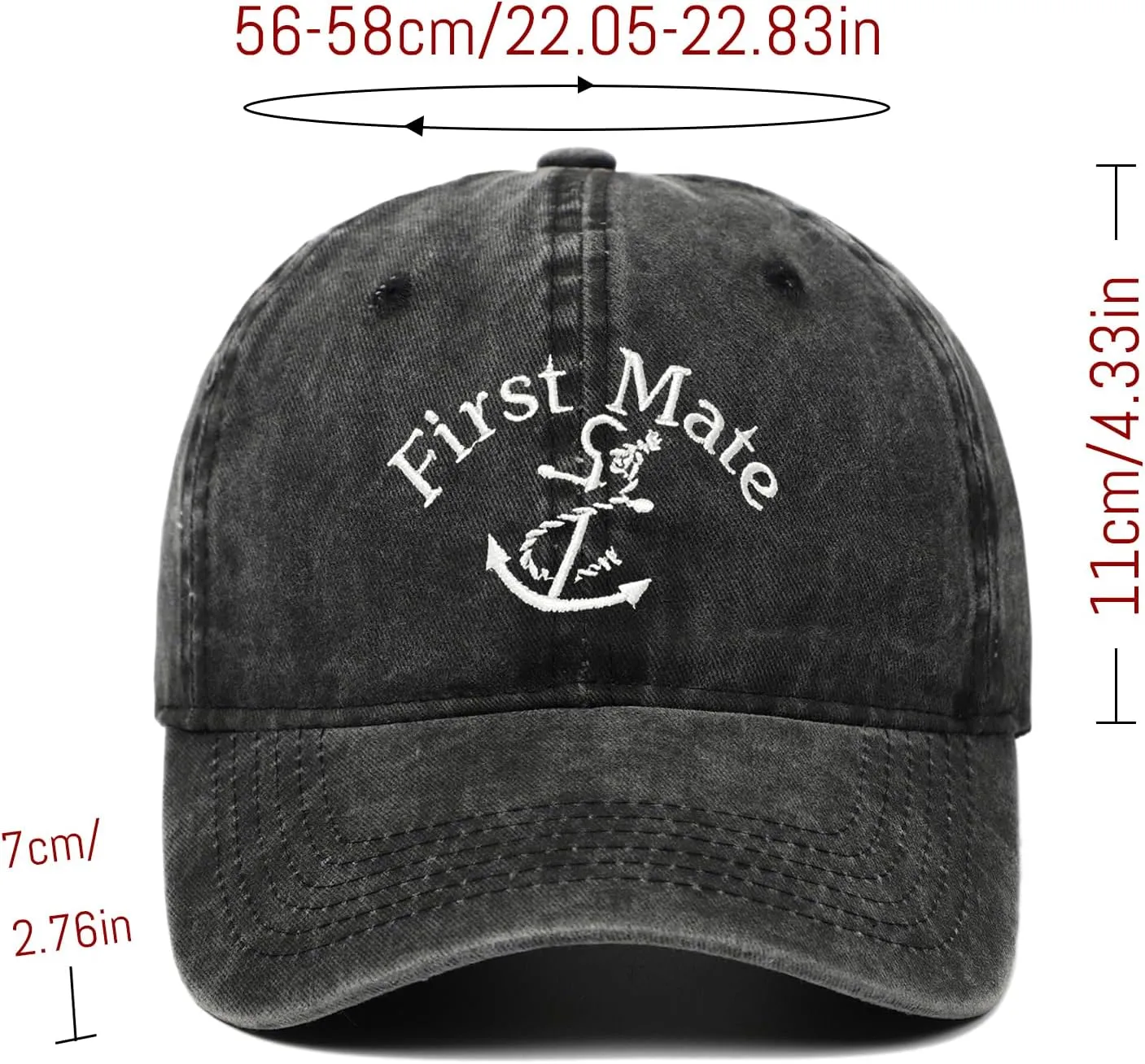 Captain Hat & First Mate ，Boat Captains Hat Embroidered Matching Caps ，Boat Accessories ，Boating Gifts