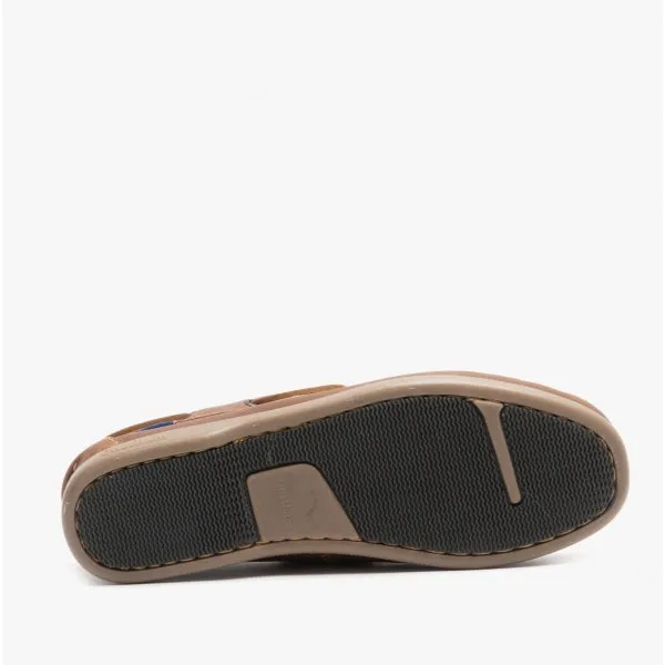 Chatham WHITSTABLE Mens Leather Boat Shoes Tan