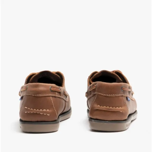 Chatham WHITSTABLE Mens Leather Boat Shoes Tan