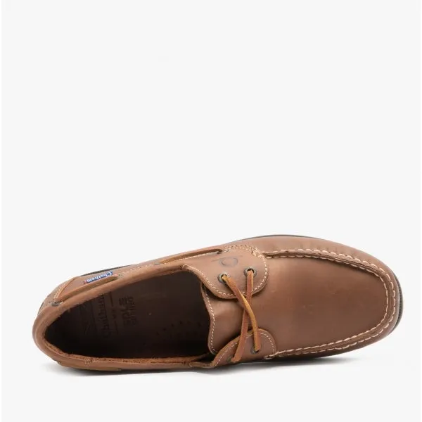 Chatham WHITSTABLE Mens Leather Boat Shoes Tan