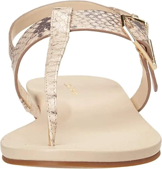 Cole Haan Women's Francine Demi Wedge Sandal, Python Printed Leather/Cement, 8