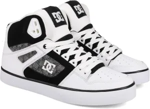 DC Men's Pure High Top WC Skate Shoe, Black/White/Carbon, 12