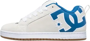 DC Shoes Court Graffik - Leather Sneakers for Men, Off White Grey, 10 AU