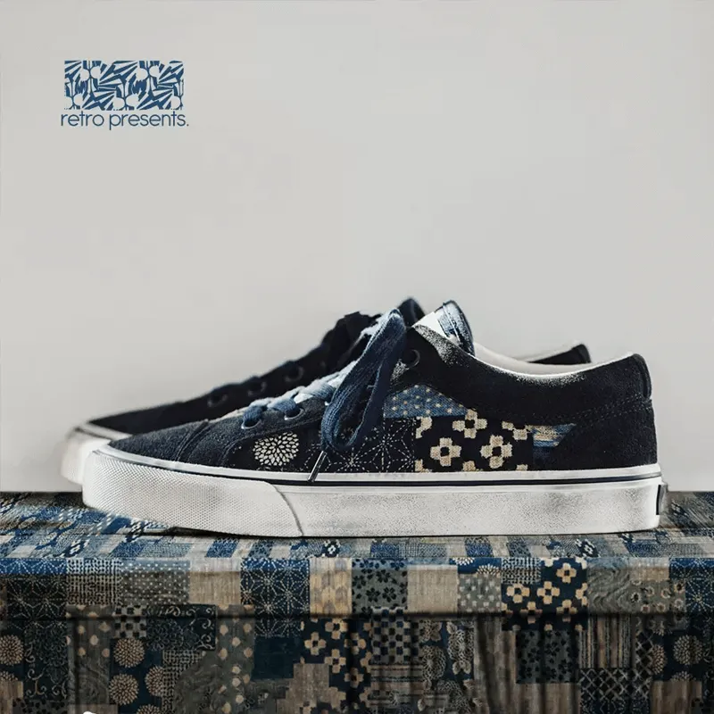 Deconstructed Retro Low Top Canvas Sneakers-Walden