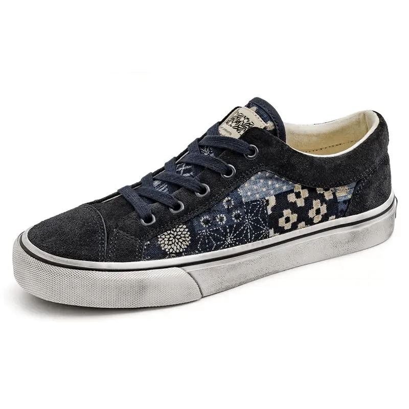 Deconstructed Retro Low Top Canvas Sneakers-Walden