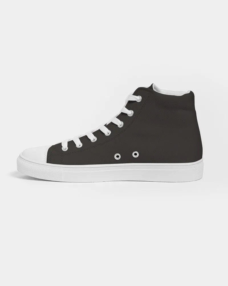 Deep Dark Brown Women's High-top Canvas Sneakers | Women's | Deep Dark Pale Pastel Brown | C60M60Y60K80