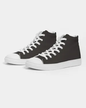 Deep Dark Brown Women's High-top Canvas Sneakers | Women's | Deep Dark Pale Pastel Brown | C60M60Y60K80
