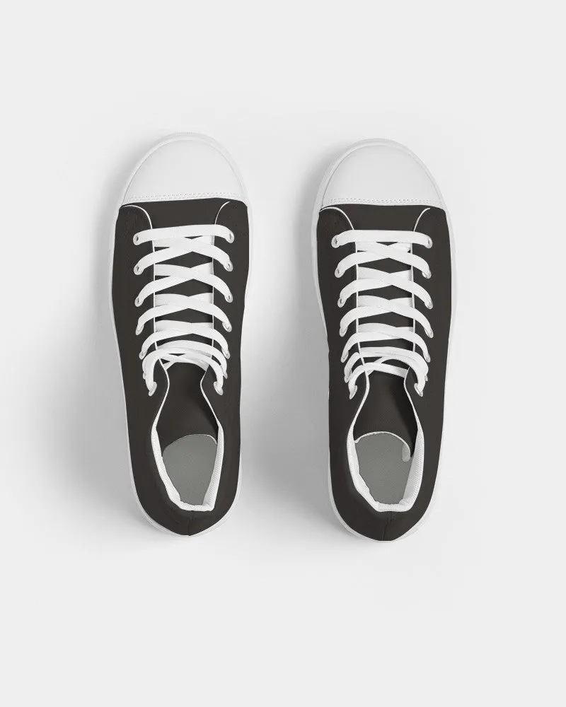 Deep Dark Brown Women's High-top Canvas Sneakers | Women's | Deep Dark Pale Pastel Brown | C60M60Y60K80