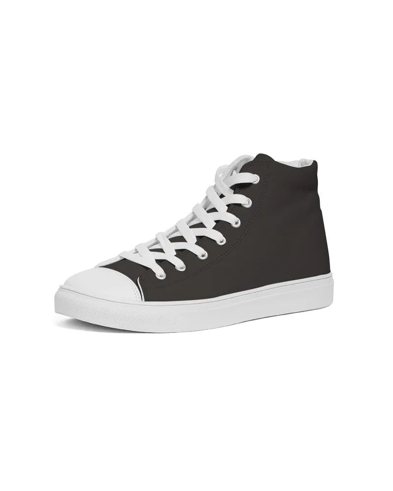 Deep Dark Brown Women's High-top Canvas Sneakers | Women's | Deep Dark Pale Pastel Brown | C60M60Y60K80