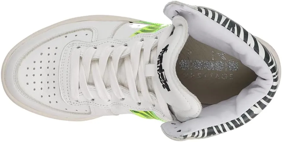 Diadora Womens Mi Basket H Animalier High Sneakers Shoes Casual - White