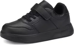 DSWED Unisex-Child Leather Lightweight Breathable Knit Athletic Running Sneakers for Kids Shoes for Boys Girls
