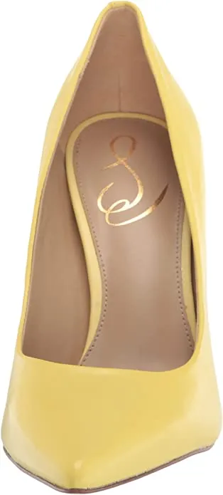 Edelman Hazel Same-day shipping Stiletto On Sam Toe Pumps Pointed Yellow Butter Heel Autumn sale Slip Wide