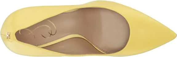 Edelman Hazel Same-day shipping Stiletto On Sam Toe Pumps Pointed Yellow Butter Heel Autumn sale Slip Wide