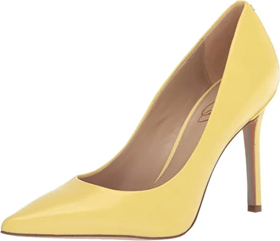 Edelman Hazel Same-day shipping Stiletto On Sam Toe Pumps Pointed Yellow Butter Heel Autumn sale Slip Wide
