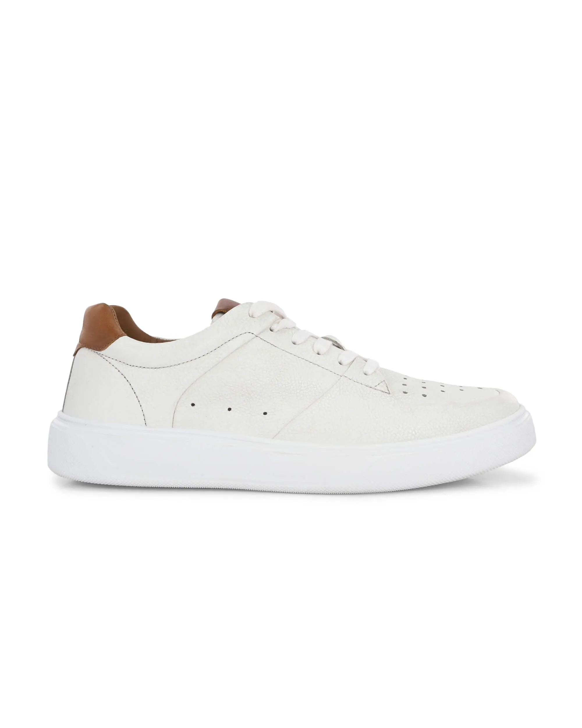Falcon Flex White Leather Sneakers