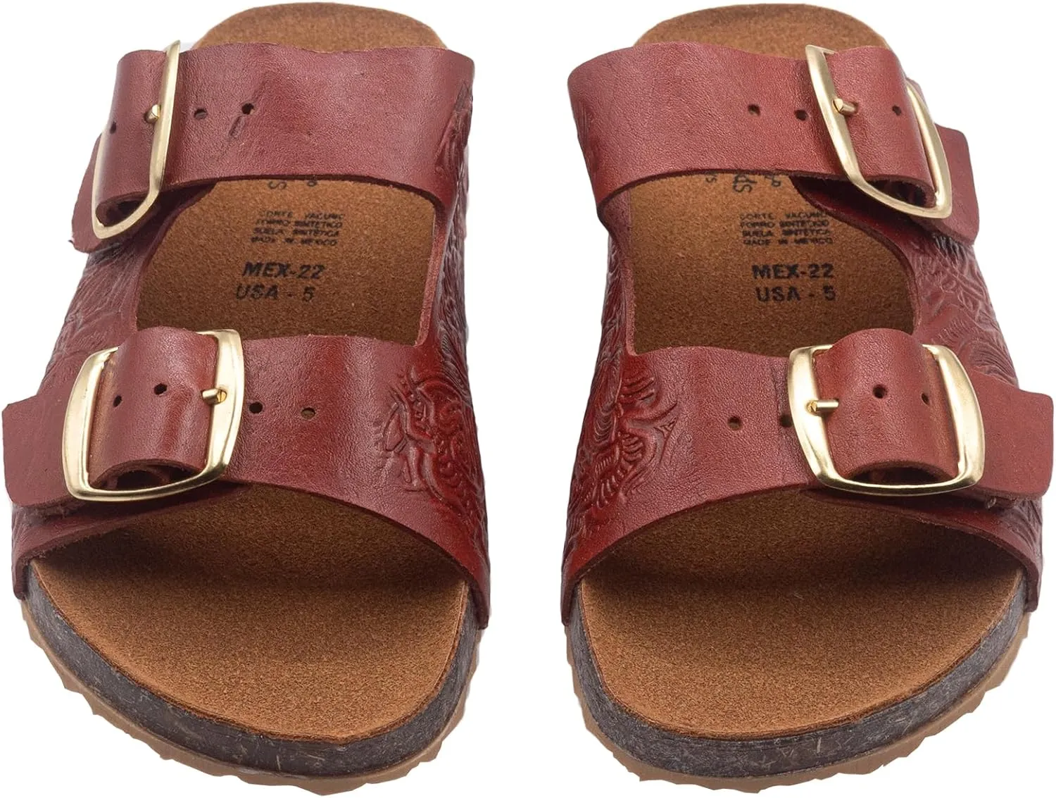 Fiesta Brands Mexican Huaraches Sandals for Women, 2 Strap Buckle, Adjustable, Arch Support, Non-Slip Rubber Sole