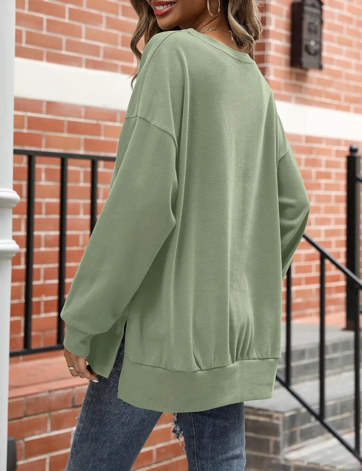 Florboom Womens Oversized Sweatshirts Crew Neck Long Sleeve Tunic Top Casual Fall Soft Pullover
