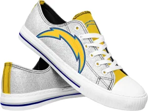 FOCO Women's NFL Team Logo Ladies Fashion Glitter Low Top Canvas Sneakers Shoes Dallas Cowboys Shoes-10/XXL