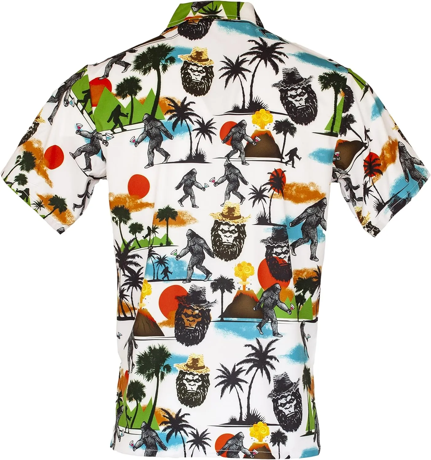 Funny Guy Mugs Mens Hawaiian Print Button Down Short Sleeve Shirt
