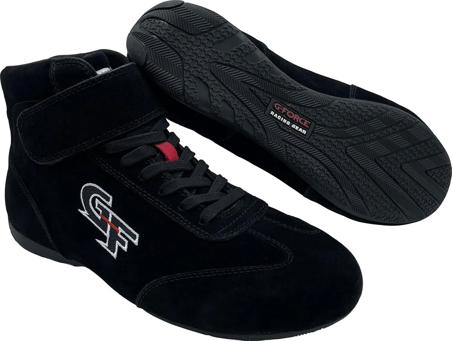 G-FORCE Shoe, G35, Driving, Mid-Top, SFI 3.3/5, Suede/Leather Outer, Fire Retardant Cotton Inner, Black, Size 11.5, Pair