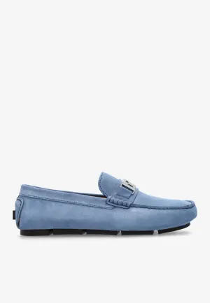 Grega Plaque Suede Loafers