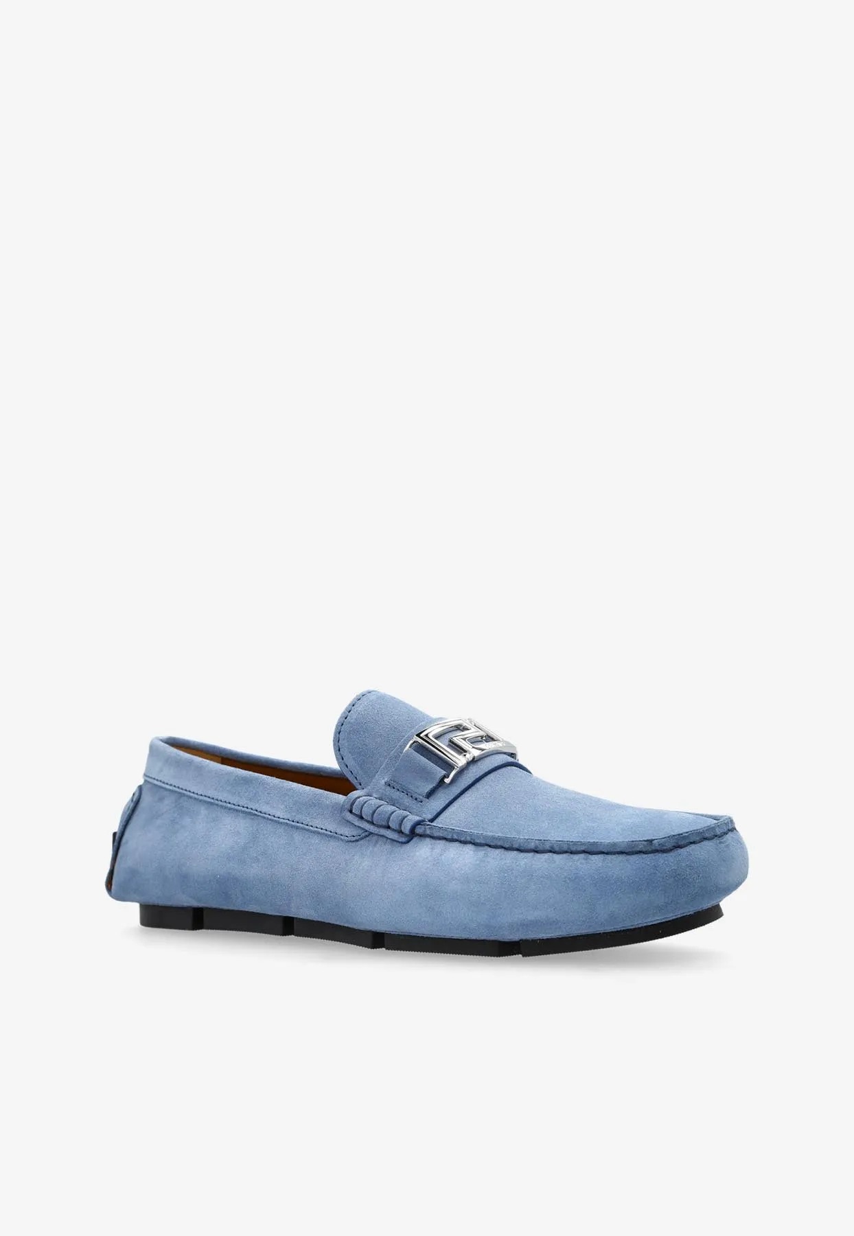 Grega Plaque Suede Loafers