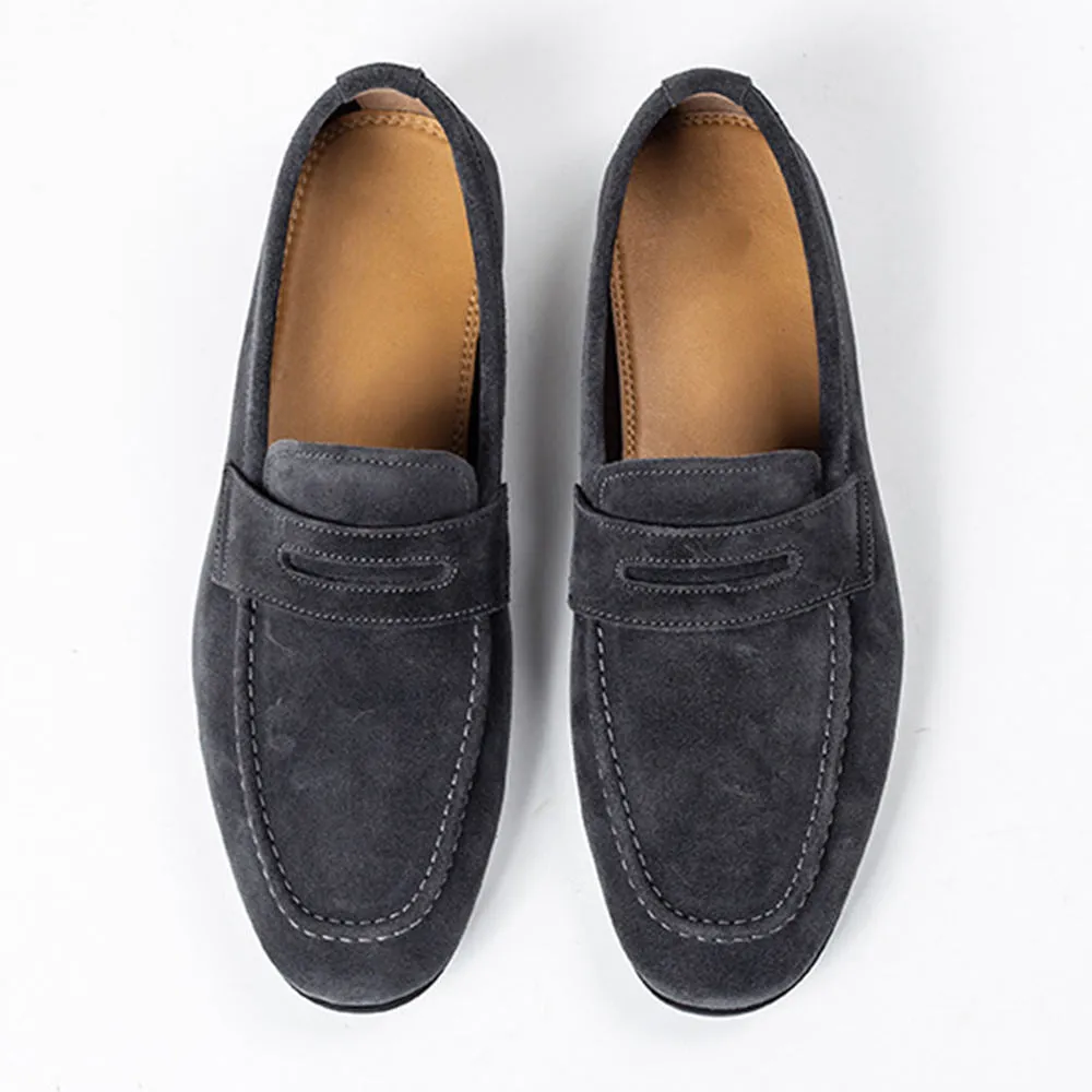 Handmade Full Grain Leather Suede Moccasin Loafers