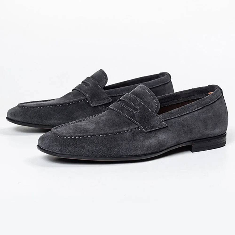 Handmade Full Grain Leather Suede Moccasin Loafers