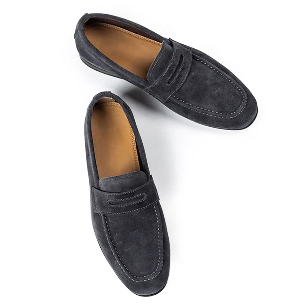 Handmade Full Grain Leather Suede Moccasin Loafers